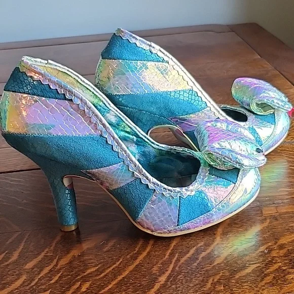 Irregular Choice Minoa cobra python snake shoes size 39 blue - Picture 4 of 14